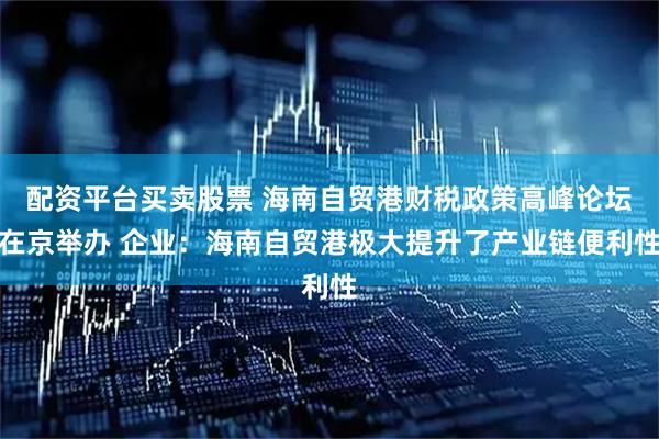 配资平台买卖股票 海南自贸港财税政策高峰论坛在京举办 企业：海南自贸港极大提升了产业链便利性