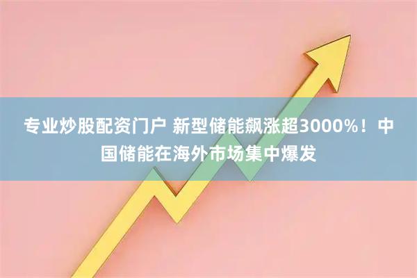 专业炒股配资门户 新型储能飙涨超3000%！中国储能在海外市场集中爆发